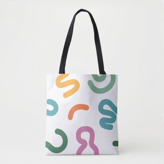 Colorful Abstract Shapes Pattern Tasche (Vorderseite)