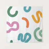 Colorful Abstract Shapes Pattern Wandteppich (Vorderseite (Horizontal))