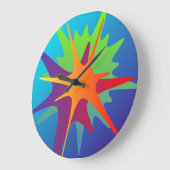 Colorful Abstract Splash Wall Clock Große Wanduhr (Winkel)