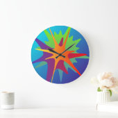 Colorful Abstract Splash Wall Clock Große Wanduhr (Zuhause)