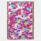 Colorful Abstract Splatter Paint, Red and Purple Decke (Vorderseite Vertikal)