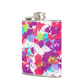 Colorful Abstract Splatter Paint, Red and Purple Flachmann (Links)