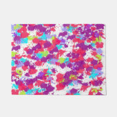 Colorful Abstract Splatter Paint, Red and Purple Fußmatte (Vorderseite)