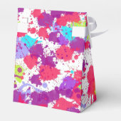 Colorful Abstract Splatter Paint, Red and Purple Geschenkschachtel (Rückseite)