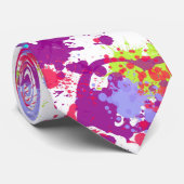 Colorful Abstract Splatter Paint, Red and Purple Krawatte (Gerollt)