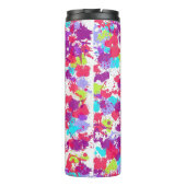 Colorful Abstract Splatter Paint, Red and Purple Thermosbecher (Rückseite)