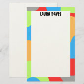 Colorful Abstract Stationery Paper Briefpapier (Vorne/Hinten)