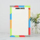 Colorful Abstract Stationery Paper Briefpapier (Stehend Vorderseite)