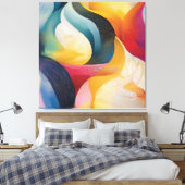Colorful Abstract Swirl Ribbons Leinwanddruck (Insitu (Schlafzimmer))