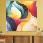 Colorful Abstract Swirl Ribbons Leinwanddruck (Insitu (Wohnzimmer))