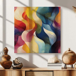 Colorful Abstract Swirly Ribbons Leinwanddruck