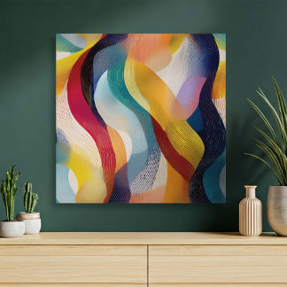 Colorful Abstract Swirly Ribbons Leinwanddruck