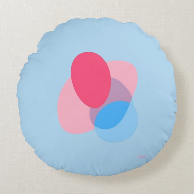 Colorful Abstract Throw Pillow Rundes Kissen (Vorderseite)