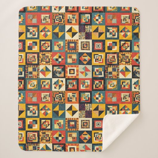 Colorful Abstract Tiled Geometrical Pattern Sherpadecke (Vorderseite)
