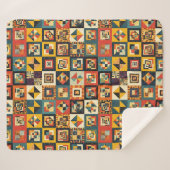 Colorful Abstract Tiled Geometrical Pattern Sherpadecke (Vorderseite (Horizontal))