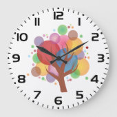 Colorful Abstract Tree of Life Modern Art Große Wanduhr (Vorderseite)