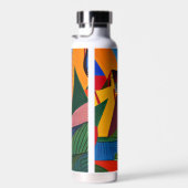 Colorful abstract village landscape personalized  trinkflasche (Rechts)