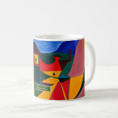 Colorful Abstract Village Mug Unique Artistic Gift Kaffeetasse (VorderseiteRechts)
