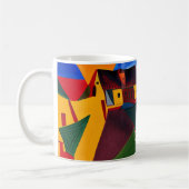 Colorful Abstract Village Mug Unique Artistic Gift Kaffeetasse (Links)