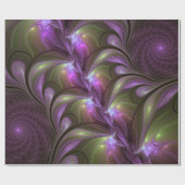Colorful Abstract Violet Purple Khaki Fractal Art Geschenkpapier (Flach)