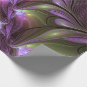 Colorful Abstract Violet Purple Khaki Fractal Art Geschenkpapier (Ecke)