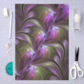 Colorful Abstract Violet Purple Khaki Fractal Art Seidenpapier (Handwerk)
