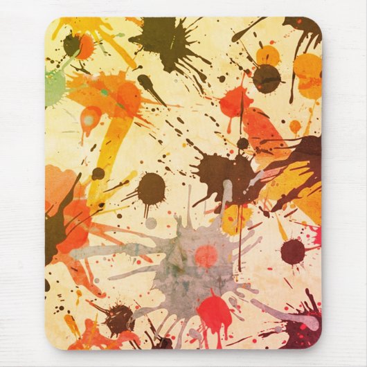Colorful Abstract Watercolor Splatter Mousepad (Vorne)