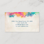 Colorful Abstract Watercolor Visitenkarte (Rückseite)