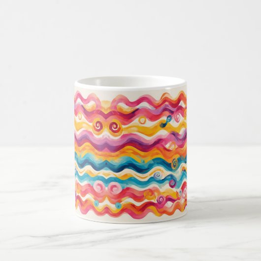 Colorful Abstract Wave Kaffeetasse (Mittel)