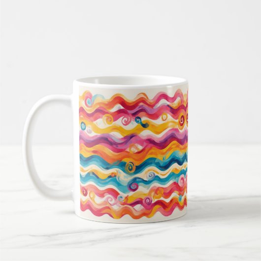 Colorful Abstract Wave Kaffeetasse (Links)