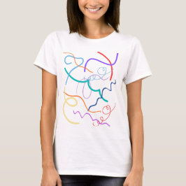Colorful Abstract Wavy Lines Pattern T-Shirt