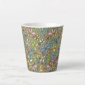 Colorful Abstract Wildflower Garden Milchtasse (Vorderseite)