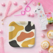  colorful Abstract yellow Black And White Pappteller (Party)