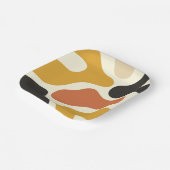  colorful Abstract yellow Black And White Pappteller (Gewinkelt)