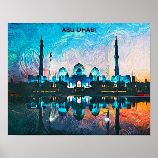 Colorful Abu Dhabi UAE Oil Paint Poster (Vorne)