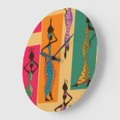 Colorful African Große Wanduhr (Winkel)