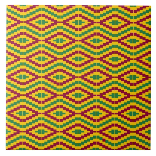 Colorful African Kente Pattern Fliese (Vorderseite)