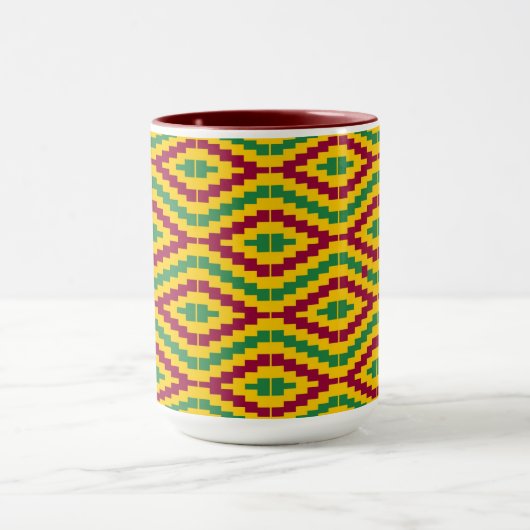 Colorful African Kente Pattern Tasse (Zentrum)