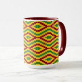 Colorful African Kente Pattern Tasse (VorderseiteRechts)