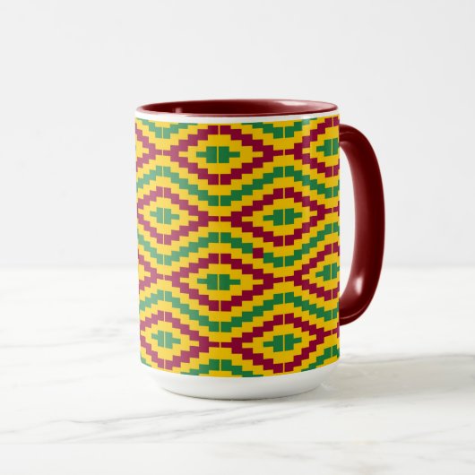 Colorful African Kente Pattern Tasse (VorderseiteRechts)