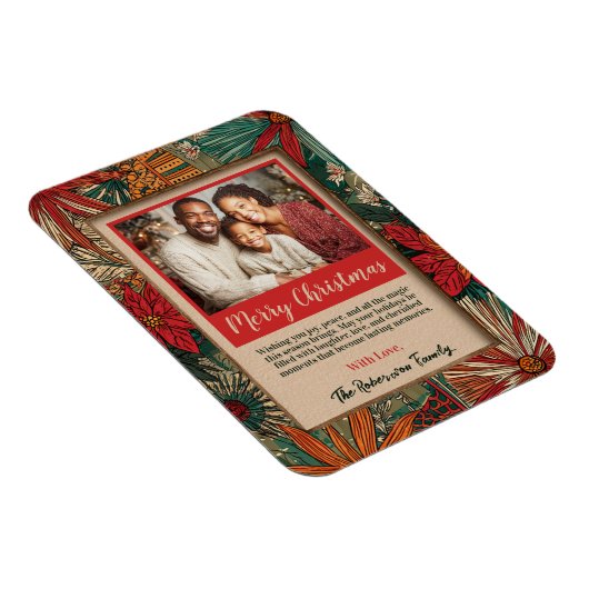 Colorful Afro-Boho Merry Christmas Magnet (Rechte Seite)