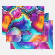 Colorful Agate Abstract with Swirling Layers
