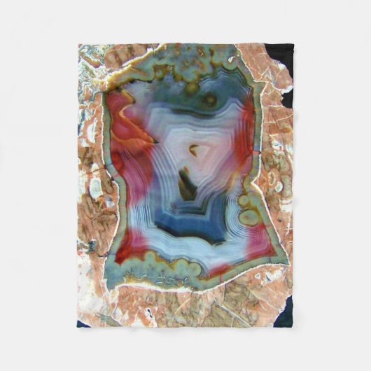 Colorful Agate Crystal Geode Fleece Blanket (Vorderseite)