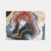 Colorful Agate Crystal Geode Fleece Blanket (Vorderseite (Horizontal))