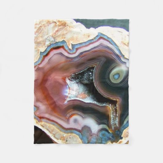 Colorful Agate Crystal Geode Fleece Blanket (Vorderseite)