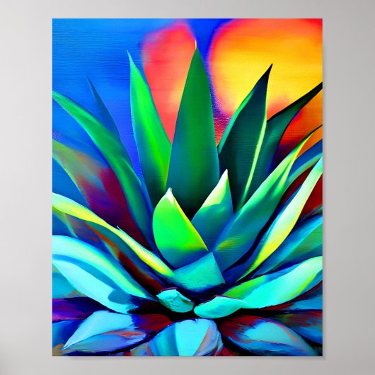Colorful Agave Pflanze Poster (Vorne)