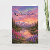 Colorful Alaska Landscape Birthday Karte (Vorderseite)