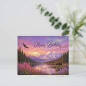 Colorful Alaska Landscape Birthday Postkarte (Stehend Vorderseite)