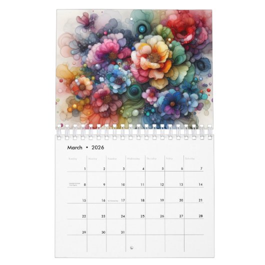 Colorful Alcohol Ink Design Kalender (Mär 2026)