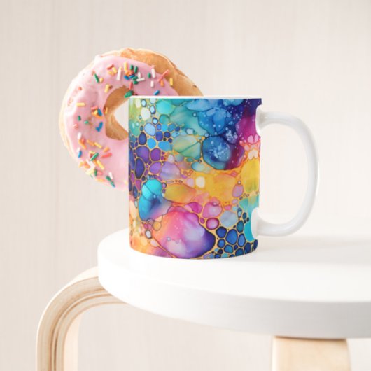 Colorful alcohol ink modern watercolors background kaffeetasse
